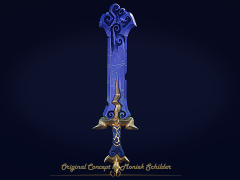 Stylized fantasy sword Model 3D