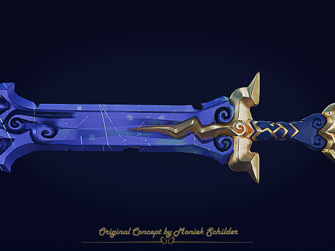 Stylized fantasy sword Model 3D