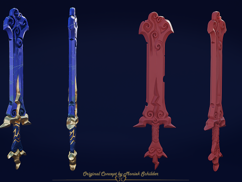 Stylized fantasy sword Model 3D