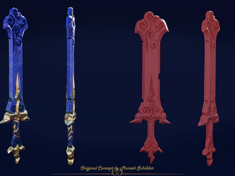 Stylized fantasy sword 3D Model