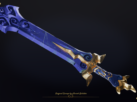 Stylized fantasy sword Model 3D