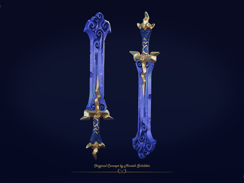 Stylized fantasy sword Model 3D