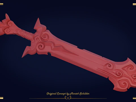 Stylized fantasy sword 3D Model