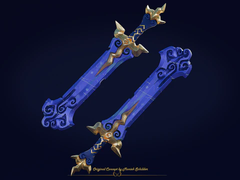 Stylized fantasy sword 3D Model