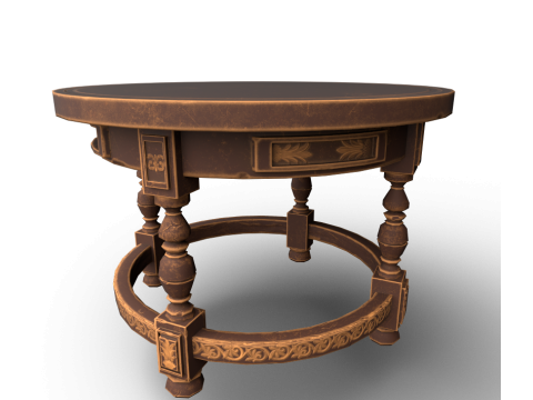Round Stylized Table 3D Model