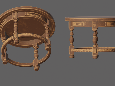 Round Stylized Table 3D Model
