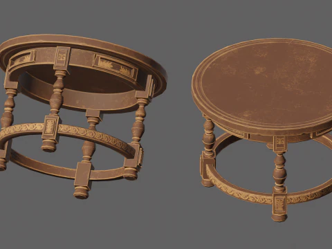 Round Stylized Table 3D Model
