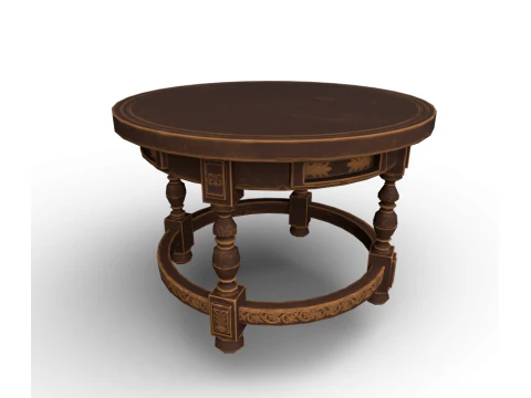 Round Stylized Table 3D Model
