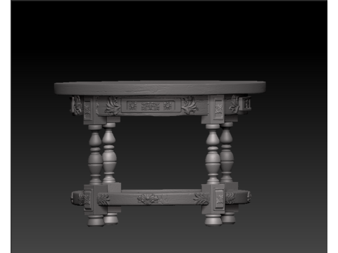 Round Stylized Table 3D Model