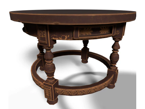 Round Stylized Table 3D Model