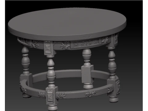 Round Stylized Table 3D Model