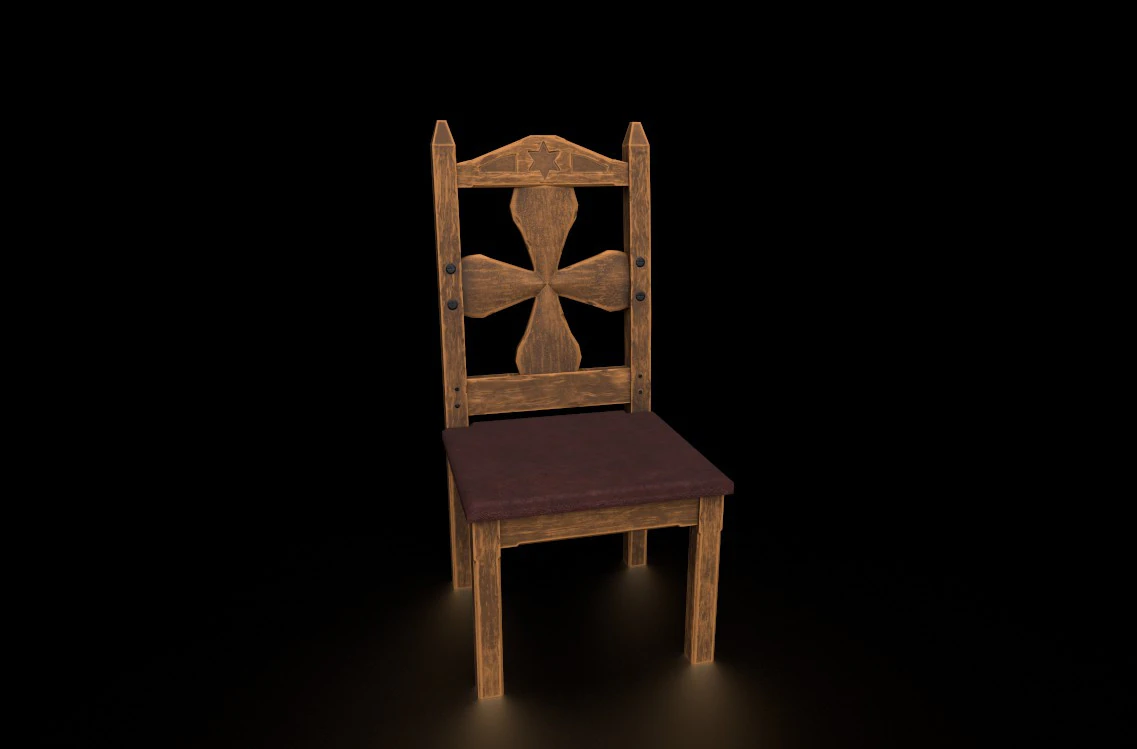 Stylized Chair 3D Model .c4d .max .obj .3ds .fbx .stl .blend 