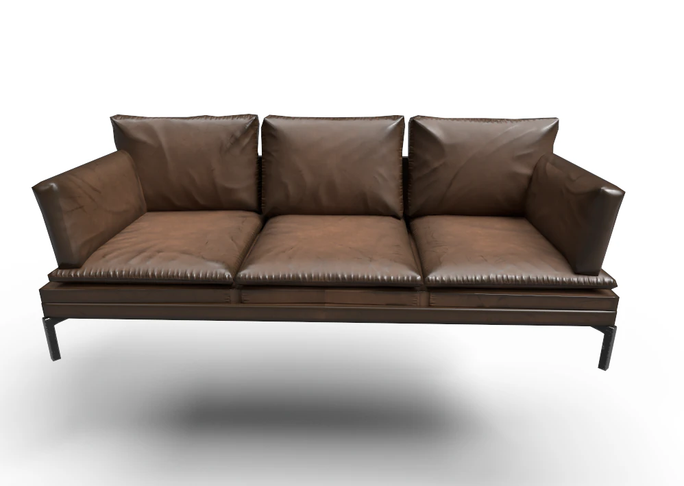 Stylized Sofa 3D Model .c4d .max .obj .3ds .fbx .stl .blend 