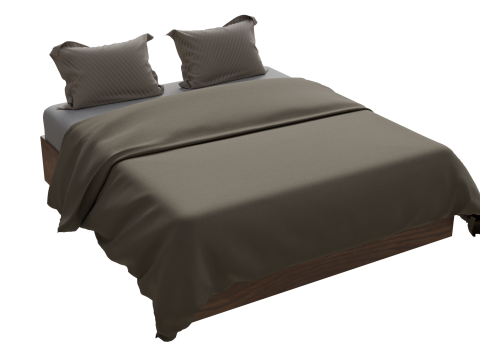 Upholstered Double Bed 3D Model
