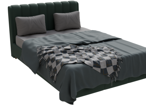 Upholstered Double Bed Modelo 3D