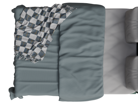 Upholstered Double Bed Modelo 3D