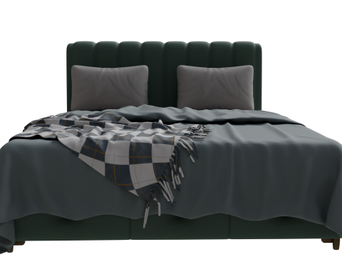 Upholstered Double Bed Modelo 3D