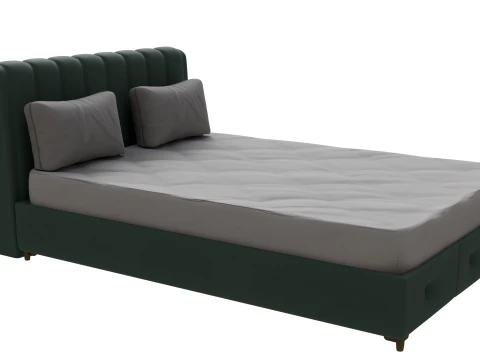 Upholstered Double Bed 3D Model