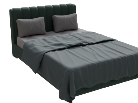 Upholstered Double Bed Modelo 3D