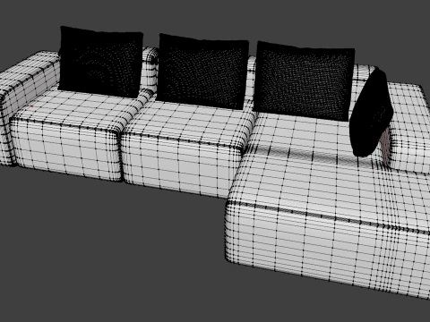 Stylized Sofa 3D Model