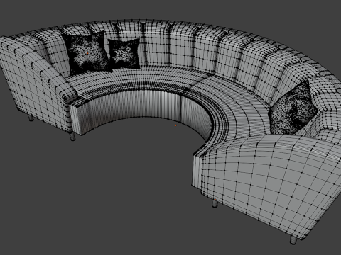 Stylized cirkle Sofa 3D Model