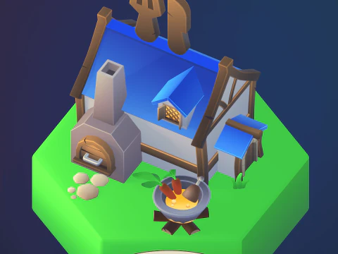 Villaggio fantasy stilizzato Modello 3D