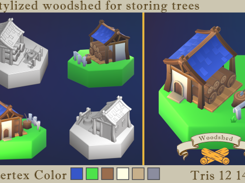 Stylized fantasy village 3D 모델