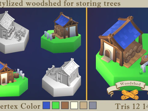 Stylized fantasy village 3D Model