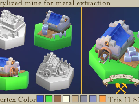 Stylized fantasy village 3D Model