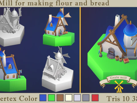 Stylized fantasy village 3D Model