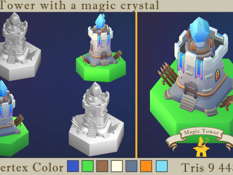 Stylized fantasy village 3D Model