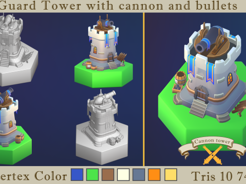 Stylized fantasy village 3D 모델