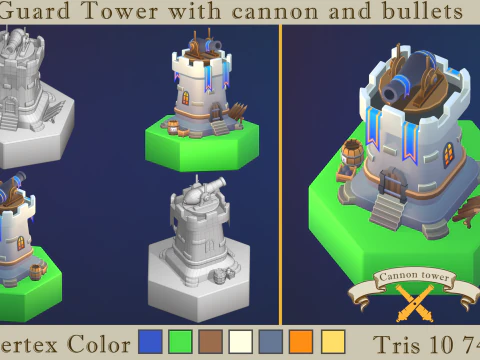 Stylized fantasy village 3D Model