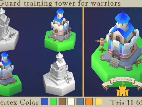 Stylized fantasy village 3D Model