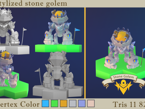 Stylized fantasy village 3D 모델