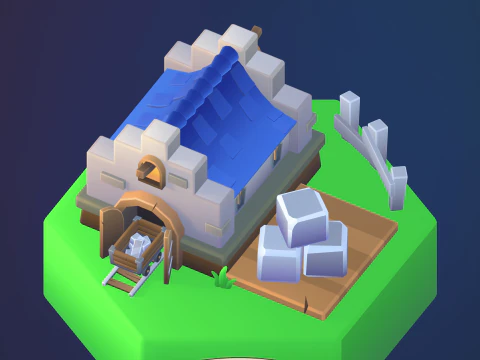 Stylized fantasy village 3D Model