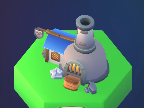 Stylized fantasy village 3D Model
