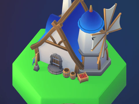 Stylized fantasy village 3D Model
