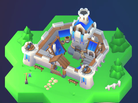 Stylized fantasy village 3D Model
