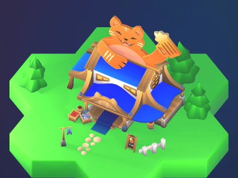 Stylized fantasy village 3D Model