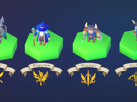 Stylized fantasy village 3D Model