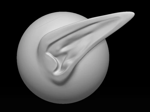Stylized Ear Brush Part2 3D Model