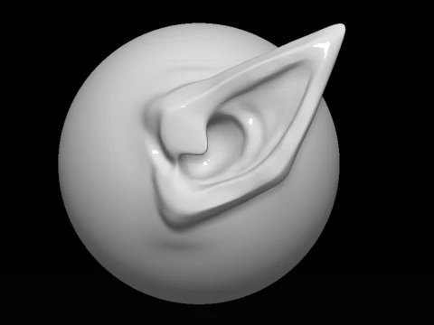 Stylized Ear Brush Part2 3D Model