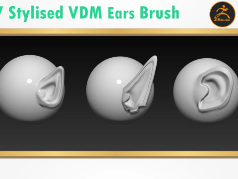 Stylized Ear Brush Part1 3D Model