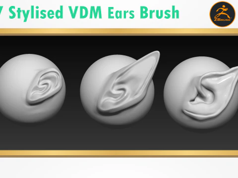 Stylized Ear Brush Part1 3D Model