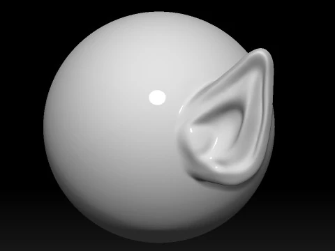 Stylized Ear Brush Part1 3D Model