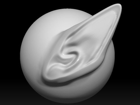 Stylized Ear Brush Part1 Modelo 3D