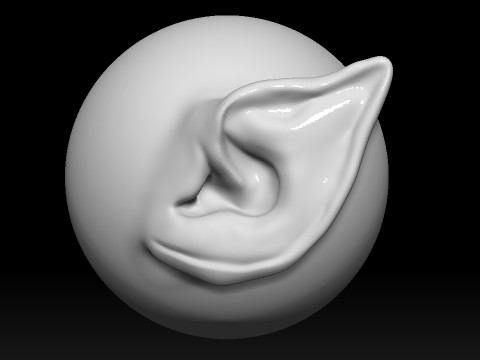 Stylized Ear Brush Part1 Modelo 3D