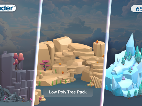 Low Poly Tree Pack 3D Модель