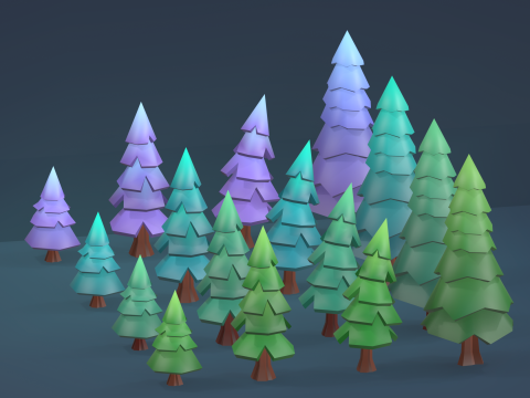 Low Poly Tree Pack 3D Model